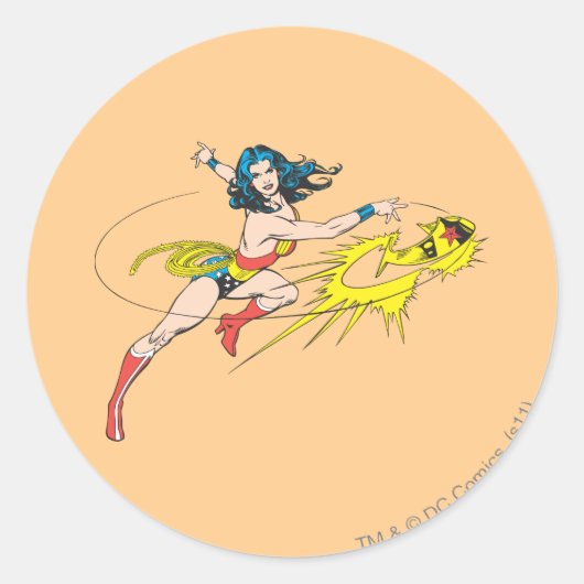 Wonder WomanThrows Crown Ronde Sticker (Voorkant)