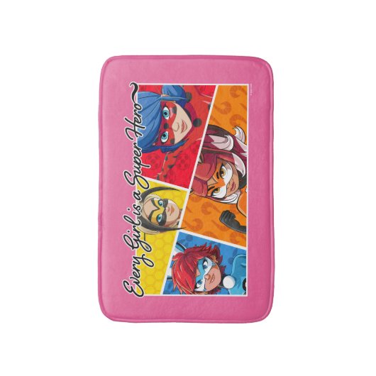 Wonderbaarlijk Elk Meisje Is Een Superheld Badmat (Voorkant Verticaal)