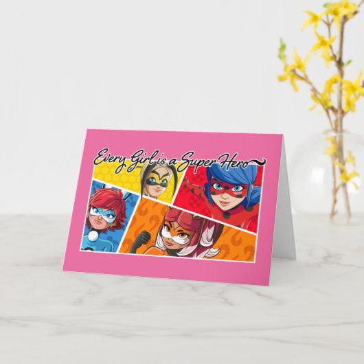 Wonderbaarlijk Elk Meisje Is Een Superheld Kaart (Gele Bloem)