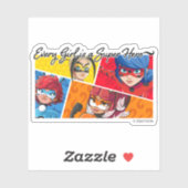 Wonderbaarlijk Elk Meisje Is Een Superheld Sticker (Vel)