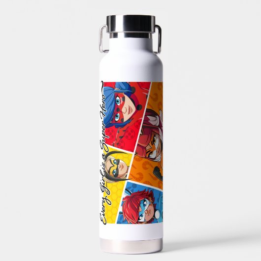 Wonderbaarlijk Elk Meisje Is Een Superheld Waterfles (Voorkant)