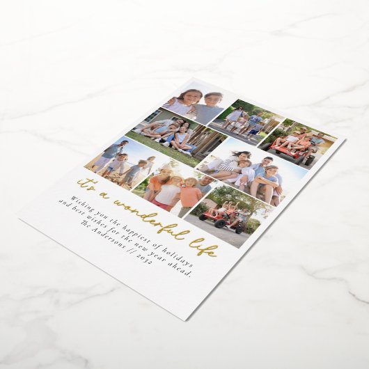 Wonderbaarlijk Leven Foto Collage Kerstmis Folie Feestdagenkaart (Gedraaid)