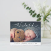 wonderbaarlijk leven | geboorteaankondiging tijden briefkaart (Staand voorkant)