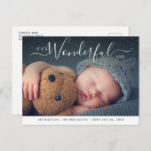 wonderbaarlijk leven | geboorteaankondiging tijden briefkaart (Voorkant / Achterkant)