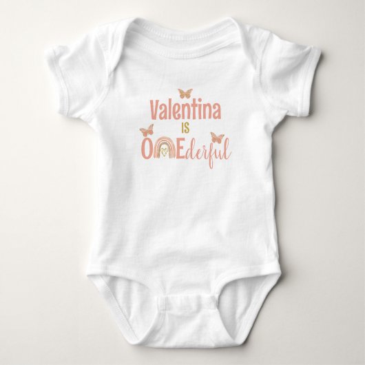 Wonderbaarlijk Meisje Eerste Verjaardag Feest Boho Romper (Voorkant)