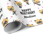 Wonderbaarlijke Cat Noir Chibi verjaardag Cadeaupapier (Rol Hoek)