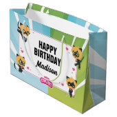 Wonderbaarlijke Cat Noir Chibi verjaardag Groot Cadeauzakje (Achterkant Gekanteld)