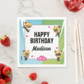 Wonderbaarlijke Cat Noir Chibi verjaardag Servet (Insitu)