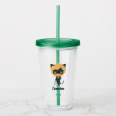 Wonderbaarlijke Cat Noir Chibi verjaardagsfeestje Acryl Drinkbeker (Voorkant)