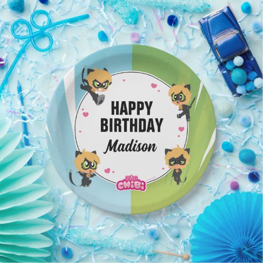 Wonderbaarlijke Cat Noir verjaardag Papieren Bordje (Feest)