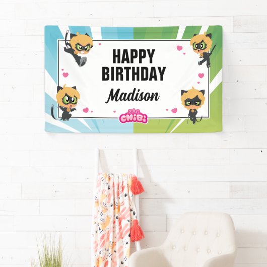 Wonderbaarlijke Cat Noir verjaardag Spandoek (Insitu)