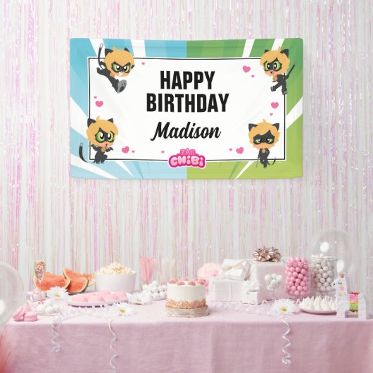 Wonderbaarlijke Cat Noir verjaardag Spandoek (Feest)