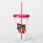 Wonderbaarlijke Comic Ladybug Parijse manier Acryl Drinkbeker (Voorkant)