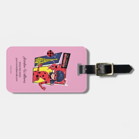 Wonderbaarlijke Comic Ladybug Parijse manier Bagagelabel (Voorkant horizontaal)