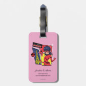 Wonderbaarlijke Comic Ladybug Parijse manier Bagagelabel (Achterkant verticaal)