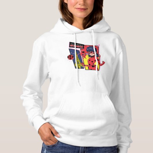 Wonderbaarlijke Comic Ladybug Parijse manier Hoodie (Voorkant)