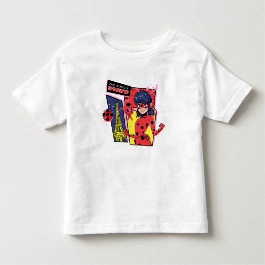 Wonderbaarlijke Comic Ladybug Parijse manier Kinder Shirts (Voorkant)