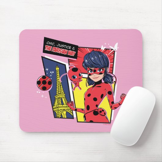 Wonderbaarlijke Comic Ladybug Parijse manier Muismat (Met muis)