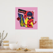 Wonderbaarlijke Comic Ladybug Parijse manier Poster (Keuken)