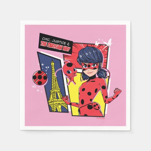 Wonderbaarlijke Comic Ladybug Parijse manier Servet (Voorkant)