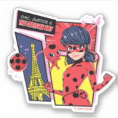 Wonderbaarlijke Comic Ladybug Parijse manier Sticker (Voorkant)