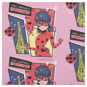 Wonderbaarlijke Comic Ladybug Parijse manier Stof