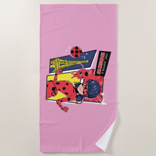 Wonderbaarlijke Comic Ladybug Parijse manier Strandlaken (Voorkant)