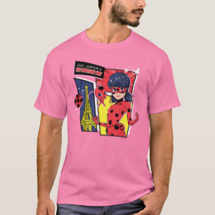 Wonderbaarlijke Comic Ladybug Parijse manier T-shirt