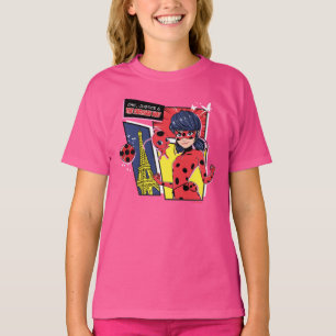 Wonderbaarlijke Comic Ladybug Parijse manier T-shirt