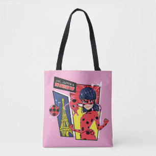 Wonderbaarlijke Comic Ladybug Parijse manier Tote Bag