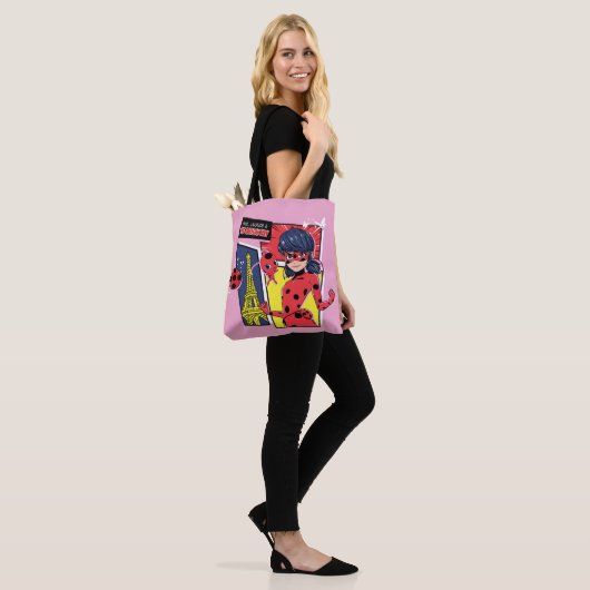 Wonderbaarlijke Comic Ladybug Parijse manier Tote Bag (Op model)