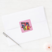 Wonderbaarlijke Comic Ladybug Parijse manier Vierkante Sticker (Envelop)