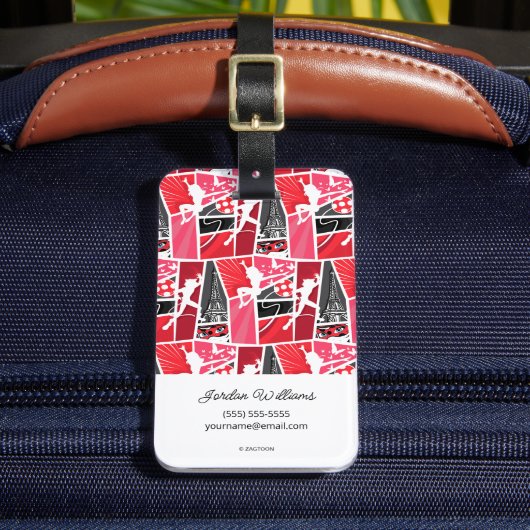 Wonderbaarlijke Comic LadyBug Paris Patroon Bagagelabel (Voorkant Insitu 2)