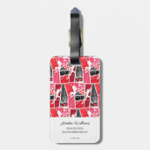 Wonderbaarlijke Comic LadyBug Paris Patroon Bagagelabel (Achterkant verticaal)