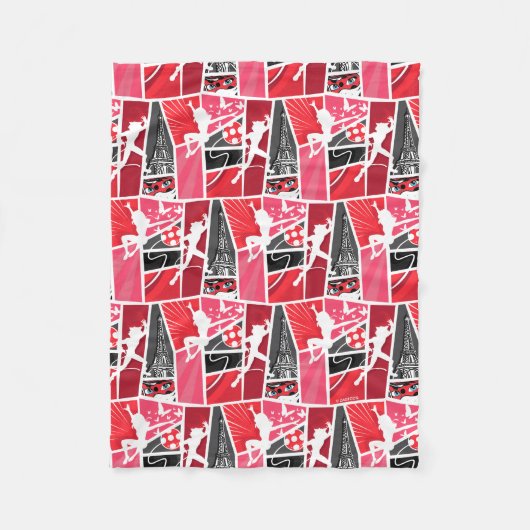 Wonderbaarlijke Comic LadyBug Paris Patroon Fleece Deken (Voorkant)