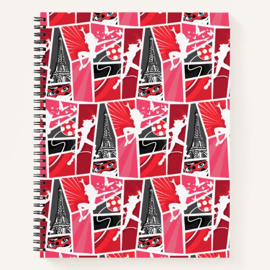 Wonderbaarlijke Comic LadyBug Paris Patroon Notitieboek (Voorkant)