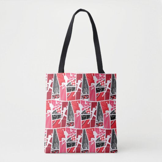 Wonderbaarlijke Comic LadyBug Paris Patroon Tote Bag (Voorkant)