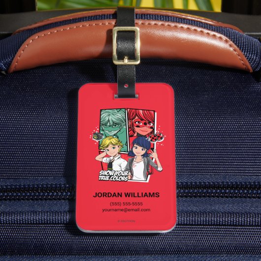 Wonderbaarlijke Comic Marinette & Adrien True Colo Bagagelabel (Voorkant Insitu 2)