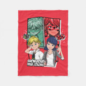 Wonderbaarlijke Comic Marinette & Adrien True Colo Fleece Deken (Voorkant)