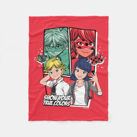 Wonderbaarlijke Comic Marinette & Adrien True Colo Fleece Deken (Voorkant)