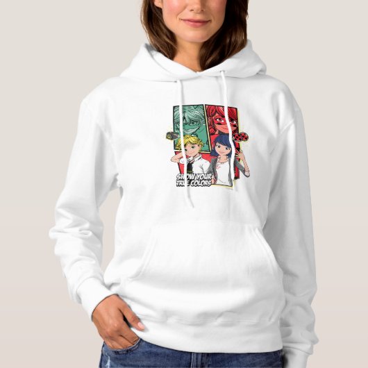 Wonderbaarlijke Comic Marinette & Adrien True Colo Hoodie (Voorkant)