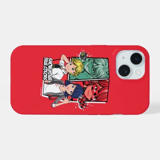 Wonderbaarlijke Comic Marinette & Adrien True Colo iPhone 15 Case (Achterkant horizontaal)