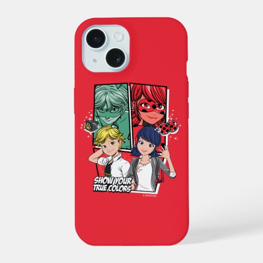 Wonderbaarlijke Comic Marinette & Adrien True Colo iPhone 15 Case (Achterkant)