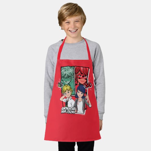 Wonderbaarlijke Comic Marinette & Adrien True Colo Schort (Gedragen)