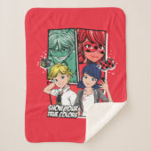 Wonderbaarlijke Comic Marinette & Adrien True Colo Sherpa Deken (Voorkant)