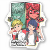 Wonderbaarlijke Comic Marinette & Adrien True Colo Sticker (Voorkant)