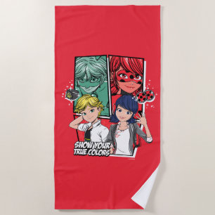 Wonderbaarlijke Comic Marinette & Adrien True Colo Strandlaken