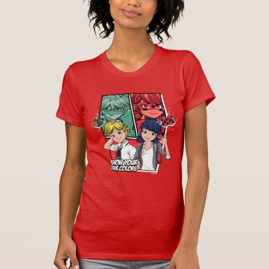 Wonderbaarlijke Comic Marinette & Adrien True Colo T-shirt (Voorkant)