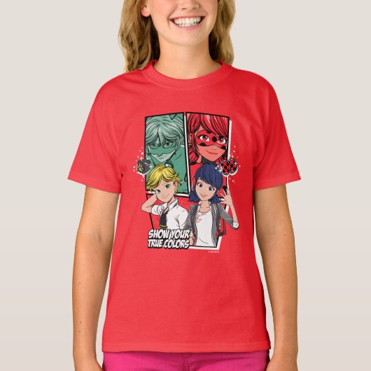 Wonderbaarlijke Comic Marinette & Adrien True Colo T-shirt (Voorkant)
