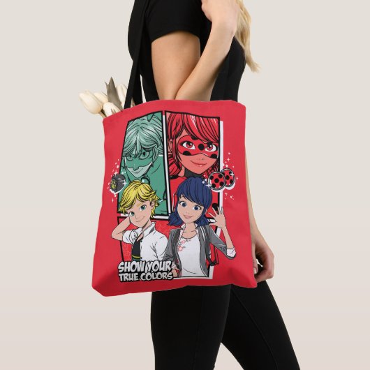 Wonderbaarlijke Comic Marinette & Adrien True Colo Tote Bag (Dichtbij)